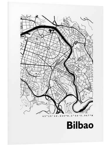 Cuadro de PVC Mapa de Bilbao