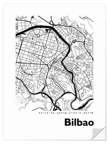 Naklejka na ścianę Map of bilbao