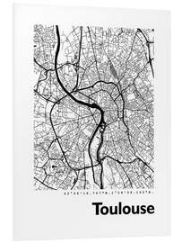 Print på skumplade Map of Toulouse