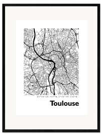 Impresión de arte enmarcada Mapa de Toulouse