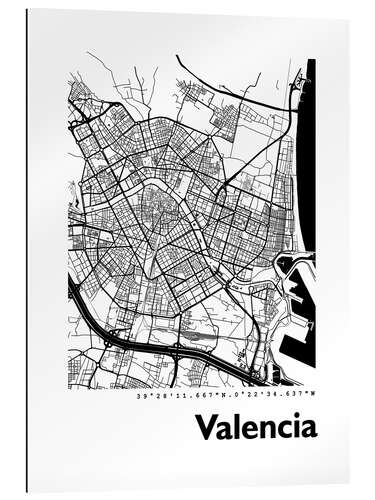 Gallery print Valencia map