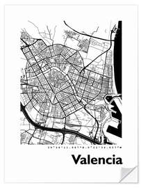 Wandsticker Karte von Valencia