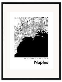 Gerahmter Kunstdruck Karte von Neapel