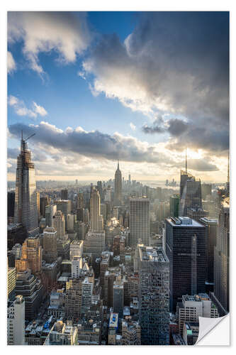 Selvklæbende plakat Manhattan Skyline in New York City