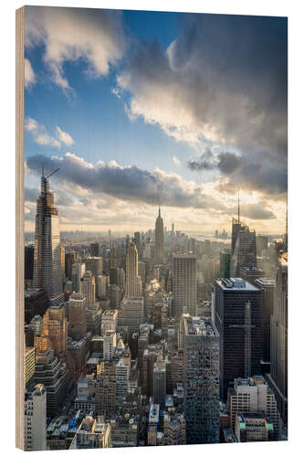 Hout print Manhattan Skyline in New York City