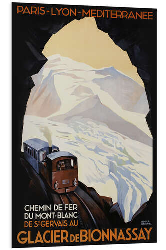 Quadro em PVC Ferrovia de montanha no Mont Blanc