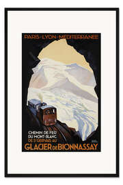 Gerahmter Kunstdruck Bergbahn am Mont Blanc