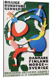 Magnettafel Zugreiseplakat Skandinavien (dänisch)