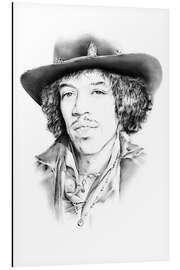 Aluminium print Jimi Hendrix