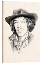 Holzbild Jimi Hendrix