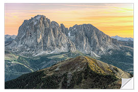 Sticker mural Sassolungo dans les Dolomites