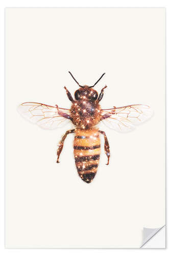 Sticker mural Abeille scintillante