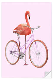 Självhäftande poster Flamingo Bike