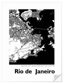 Naklejka na ścianę City map of Rio de Janeiro