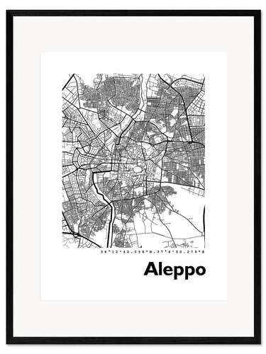 Framed art print City map of Aleppo