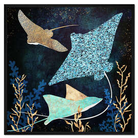 Gerahmter Kunstdruck Metallischer Stachelrochen II