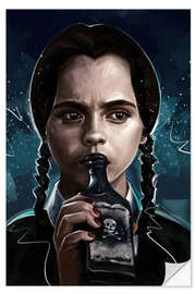 Selvklebende plakat Wednesday Addams