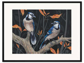 Gerahmter Kunstdruck Blauhäher