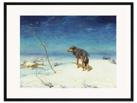 Gerahmter Kunstdruck Der einsame Wolf
