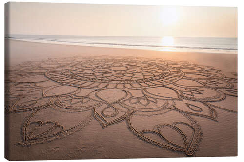 Leinwandbild Mandala am Strand