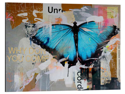 Aluminium print Pop Art - transformation into a butterfly