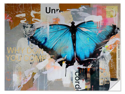 Wall sticker Pop Art - transformation into a butterfly