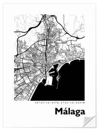 Wall sticker City map of Malaga