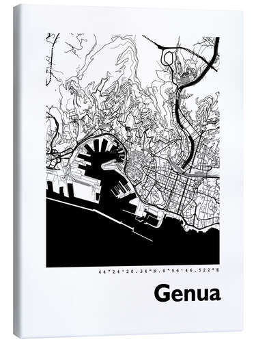 Lerretsbilde Genoa city map