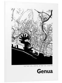 Foam board print Genoa city map