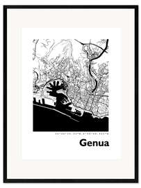 Framed art print Genoa city map