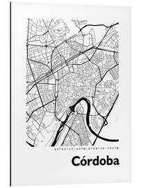 Tableau en aluminium Plan de la ville de Cordoue (espagnol)