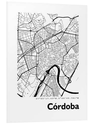 Print på skumplade City map of Cordoba