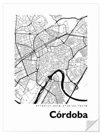 Muursticker City map of Cordoba