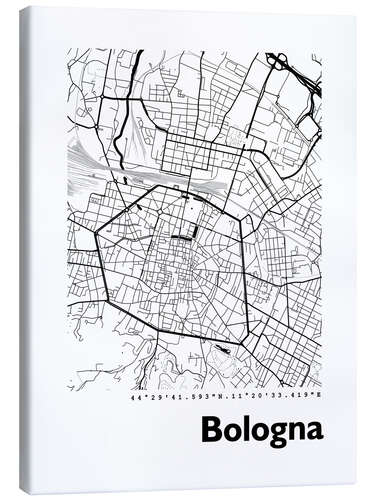 Canvas print Bologna city map