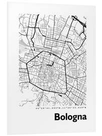 Foam board print Bologna city map