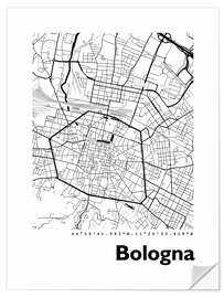 Wall sticker Bologna city map