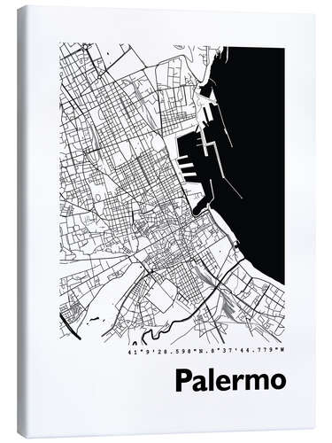 Canvas print City map of Palermo Sicily