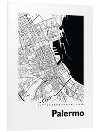 Foam board print City map of Palermo Sicily