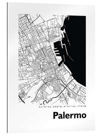 Tableau en plexi-alu Plan de la ville de Palerme