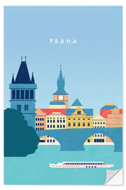 Sticker mural Illustration de Prague