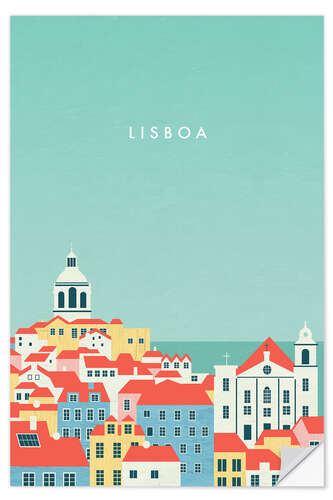 Wandsticker Lissabon Illustration