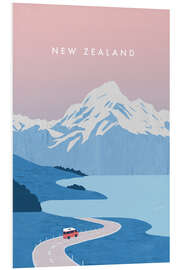 Foam board print Illustration of New Zealand