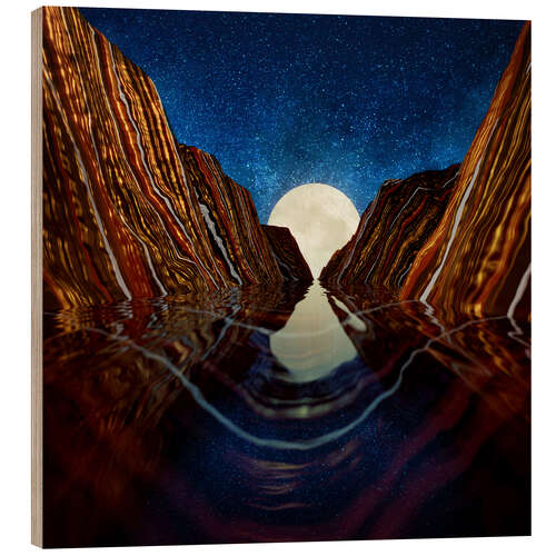 Puutaulu Moon Reflection