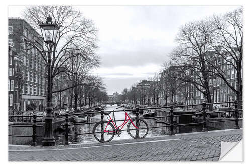 Wall sticker Red Bicycle in Amsterdam