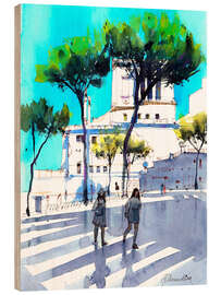 Holzbild Piazza Venezia, Rom - Anastasia Mamoshina