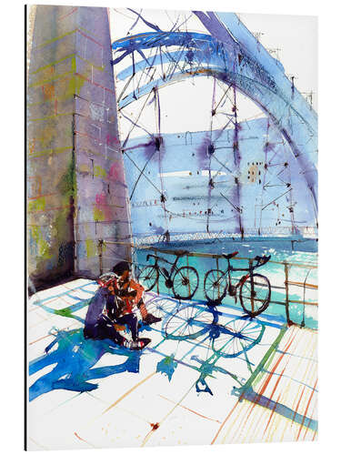 Aluminium print Bicycles at Ponte Dom Luís I, Porto