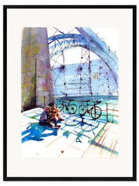Inramat konsttryck Bicycles at Ponte Dom Luís I, Porto