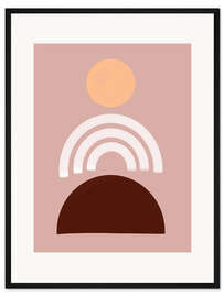 Gerahmter Kunstdruck Sonnenuntergang mit Regenbogen