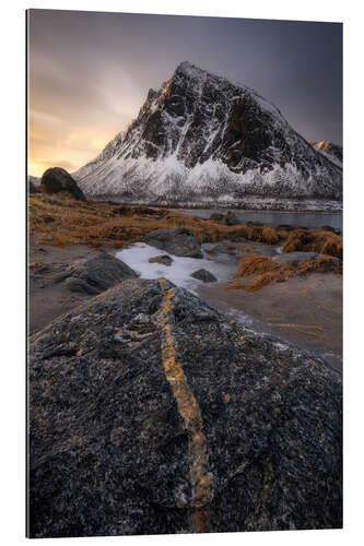 Gallery Print Sonnenaufgang am Ballesvika Strand, Norwegen