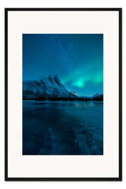 Gerahmter Kunstdruck Nordlichter am Ivvárasággi
